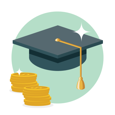 Tuition icon with medium green background